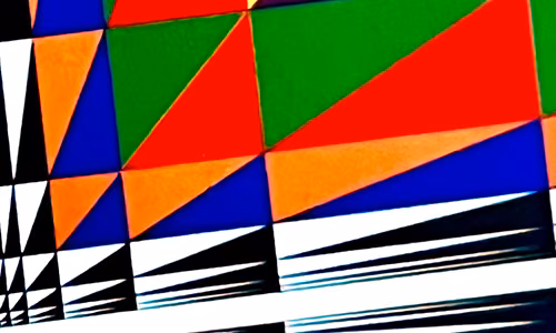 « Contrastes en fuite » : Jeux de vibration des couleurs. — Lettraset (autocolant) et encre.