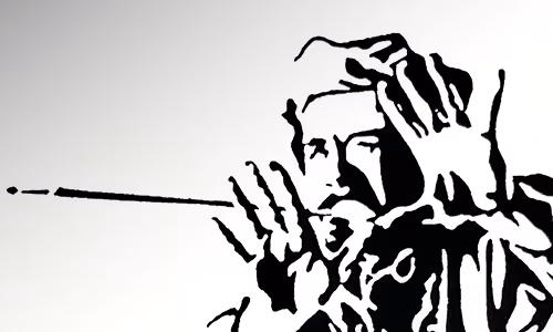 « Cinéaste » : Jeux de clair obscure. — Illustration réalisée à l’encre.